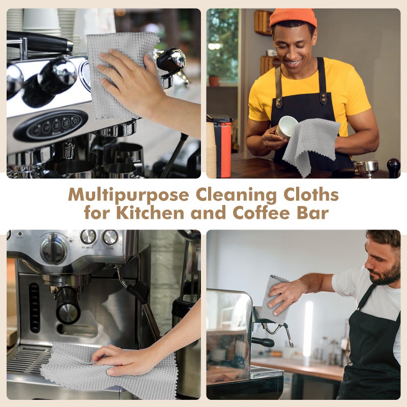 AIDEA Microfiber Cleaning Cloth for Glass 12PK  Grey  Lint Free Cloth Polishing Cleaning Rags  Window Wipes  Barista Coffee Towel  Microfiber Towels for Car Detailing  Stainless Steel  11?11"" - Image 4